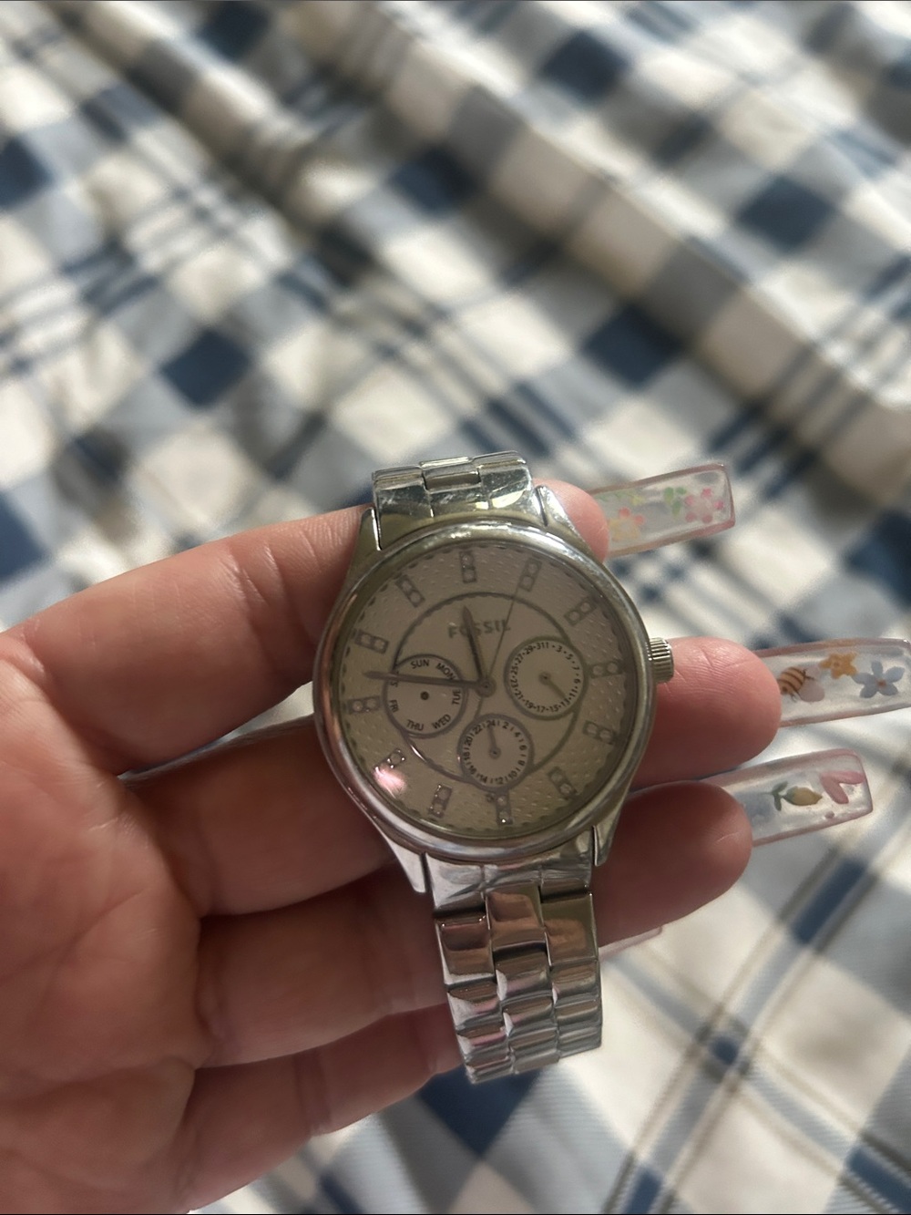 Fossil Silver Tone Chronograph Bracelet Watch - Silver Dial - Picture 2 of 5